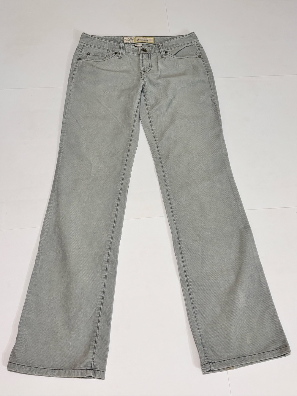 Loft Women's Light Gray Corduroy Flare Jeans
